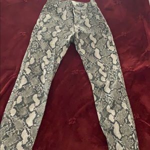 Snakeskin print pants